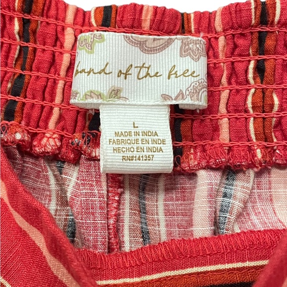 Free People red stripe casual high-waisted pants large - Picture 3 of 4